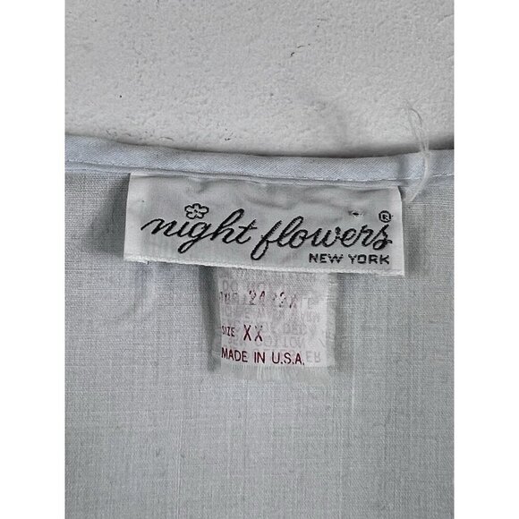 Night Flowers New York Vintage Nightgown Sleeveless Embroidered Lace White XXL - Picture 4 of 8